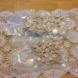 Sewing Buttons - 100 Handmade wooden buttons, New